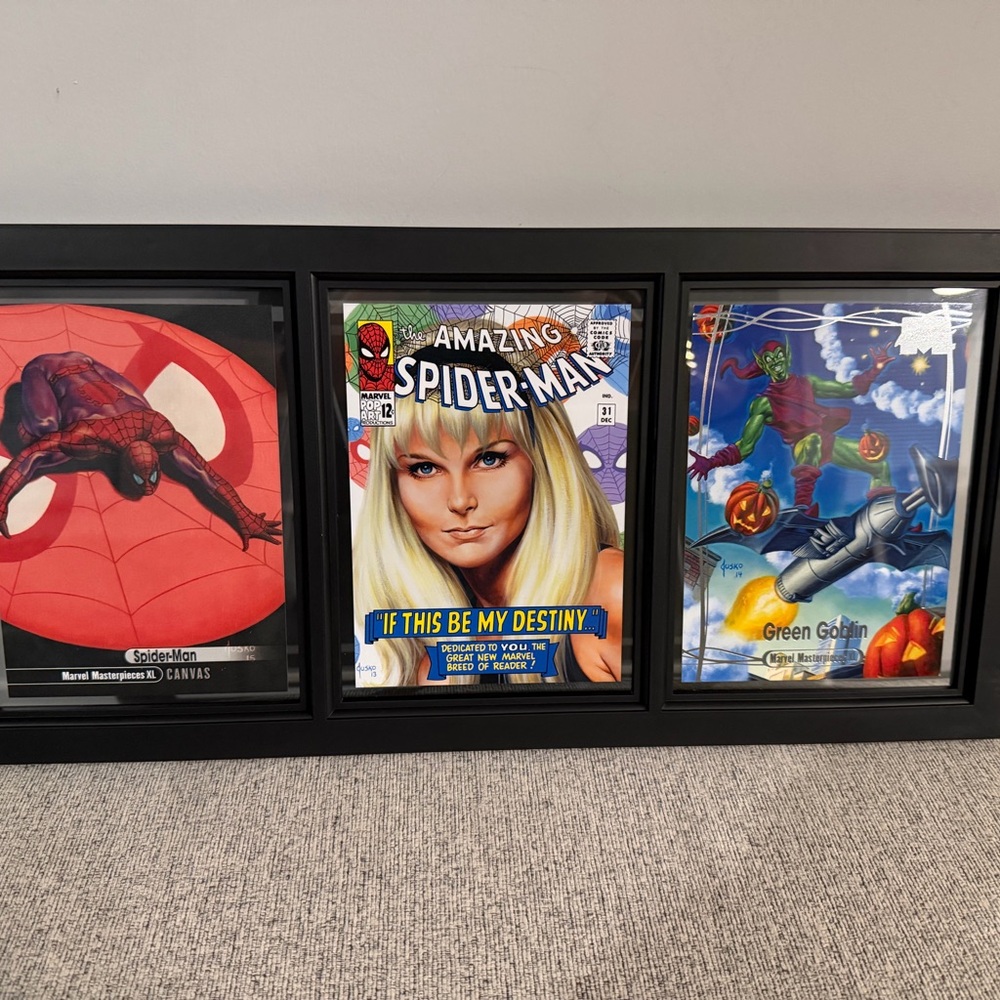 Marvel Spider-Man XL MASTERPIECE 5x7 trading cards framed